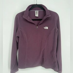 The North Face TKA 100 Fleece Quarter Zip Pullover Purple Women’s L